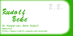 rudolf beke business card
